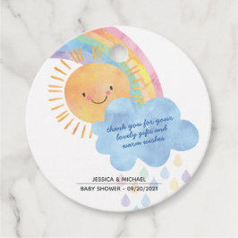 Tack för att du har solljus Rainbow Baby Shower Gåvor Etiketter
