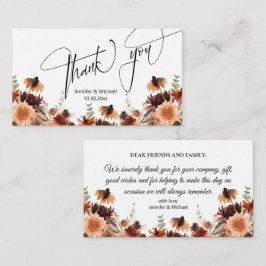 Tack för att du har vattenfärgsblommor bröllop anteckningskort