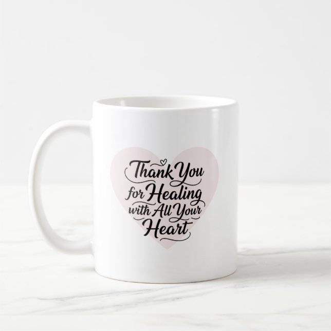 Tack för att du helade med hela ditt hjärta doktor kaffemugg (Vänster)