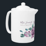 Tack för att du hjälper mig att Bloom Tea Pot<br><div class="desc">Visa uppskattning med den här vackra blommigten med vattenfärg: "Tack för att du hjälper mig att blåsa" tepotten! Perfekt för lärare! Matchande mugg finns!</div>