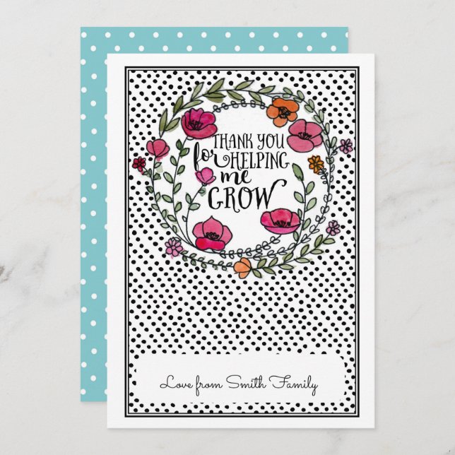 Tack för att du hjälper mig att få ett presentkort inbjudningar (Fram/baksida)