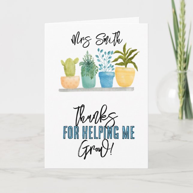 Tack för att du hjälper mig att växa kort (Framsida)