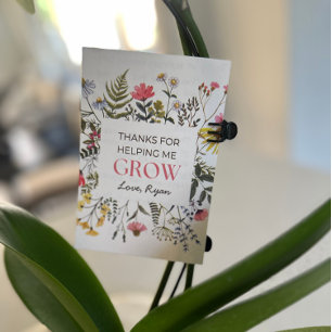 Tack för att du hjälper mig att växa lärare/Daycar Kort