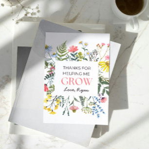 Tack för att du hjälper mig att växa lärare/Daycar Kort