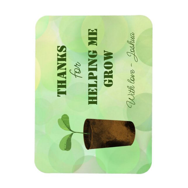 Tack för att du hjälper mig att växa! magnet (Vertikal)