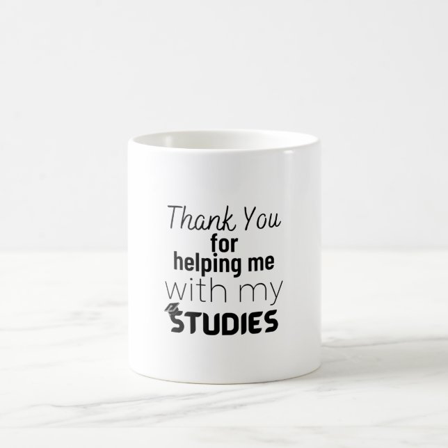 Tack för att du hjälper mig med studierna kaffemugg (Center)