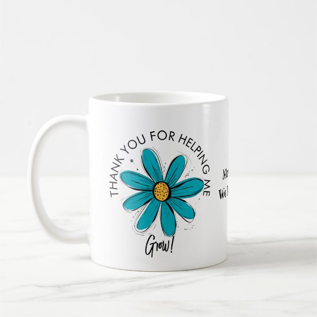 tack för att du hjälper mig växa lärare kaffemugg (Vänster)
