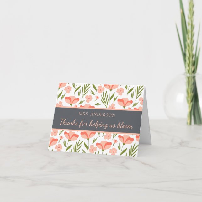 Tack för att du hjälper oss Bloom-läraren tack för (Framsida)