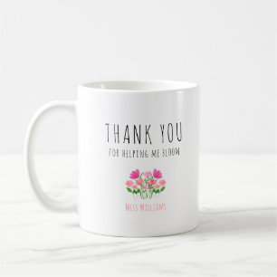 Tack för att du hjälpte mig att blomma, cactus ros kaffemugg