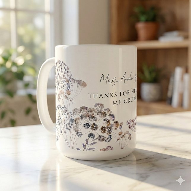 Tack för att du hjälpte mig att växa Mugg (Show your gratitude with this lovely, "Thanks for helping me grow" mug! )