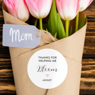 Tack för att du hjälpte mig blomma Klistermärke