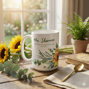 Tack För Att Du Hjälpte Mig Blomma Solrosmugg Kaffemugg