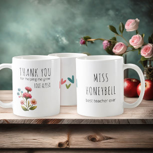 Tack för att du hjälpte mig odla blommor Lärare Kaffemugg