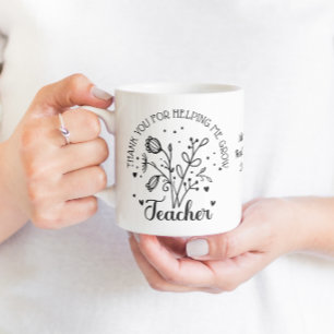 Tack för att du hjälpte mig växa Blommor Kaffemugg