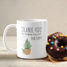 Tack för att du hjälpte mig växa Gran Träd Lärare Kaffemugg