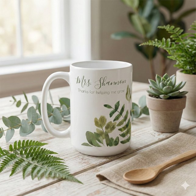 Tack För Att Du Hjälpte Mig Växa Mugg (Thank a special teacher with this, "Thanks for helping me grow" personalized mug! )