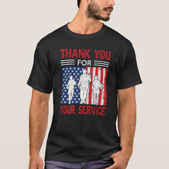 Tack för att du hjälpte Patriotic Veterans idag T Shirt (Framsida)