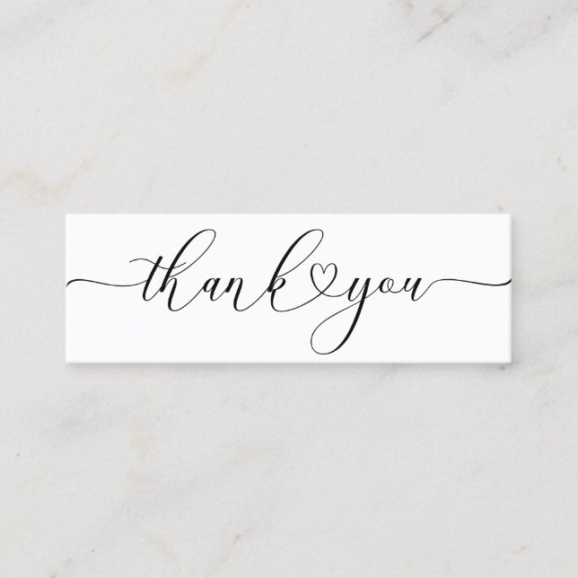 tack för att du infogar hjärtskript mini visitkort (Framsida)