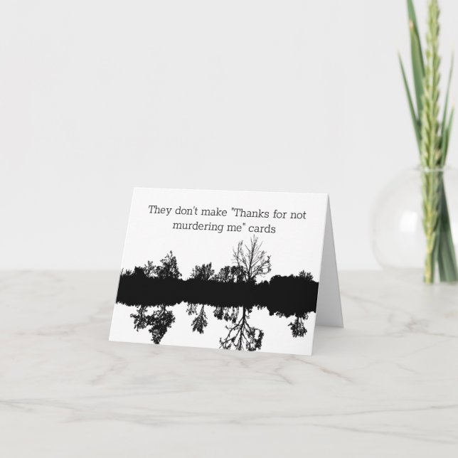 Tack för att du inte mördade mig helgkort (Framsida)