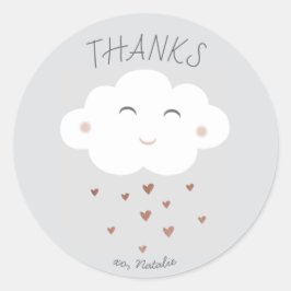 Tack för att du klisterat på Cute Cloud-babydusche Runt Klistermärke