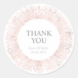 Tack för att du klistrar in elegant guld bröllop runt klistermärke