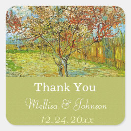 Tack för att du klistrar på vintagens blommigt brö fyrkantigt klistermärke