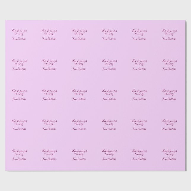 tack för att du kom add name text meddelande mauve presentpapper (Platt)