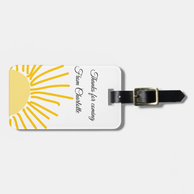 tack för att du kom add name textmeddelande sol bagagebricka (Horisontell Framsida)