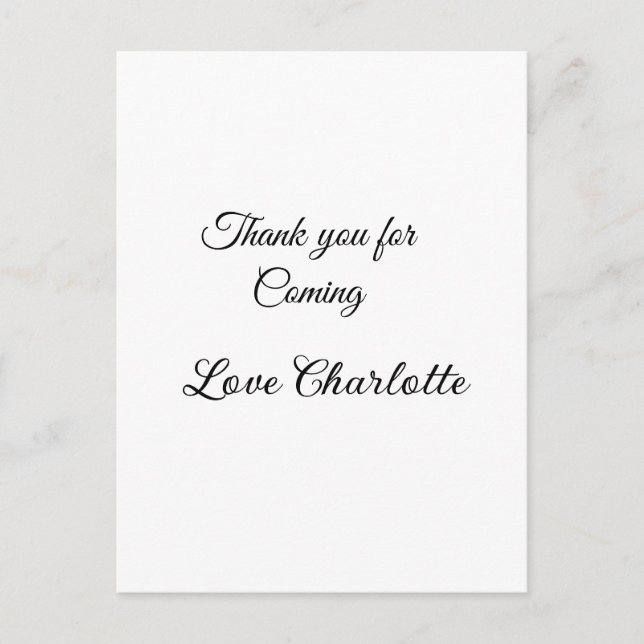 tack för att du kom add name textmeddelande  vykort (Framsida)