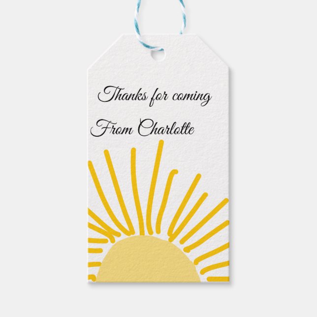 tack för att du kom add namn sms sol presentetikett (Framsidan)