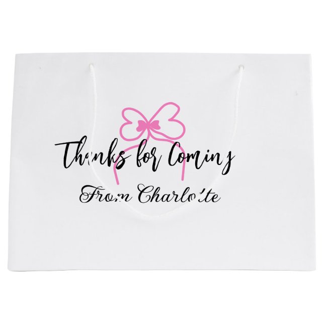 tack för att du kom add namn text meddelande rosa  (Framsidan)