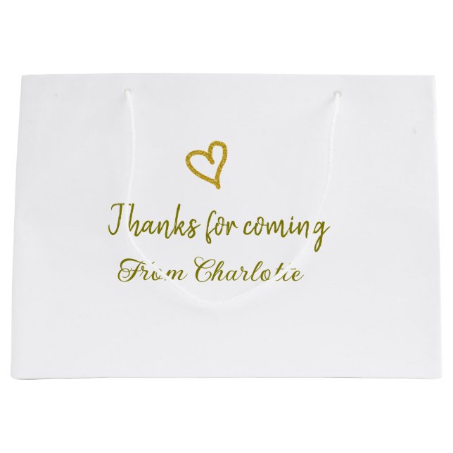 tack för att du kom add namn textmeddelande gyllen (Framsidan)