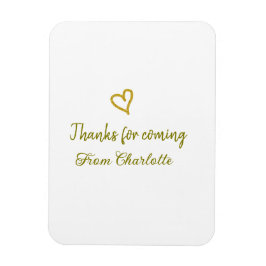 tack för att du kom add namn textmeddelande gyllen magnet