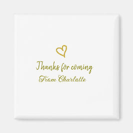 tack för att du kom add namn textmeddelande gyllen magnet