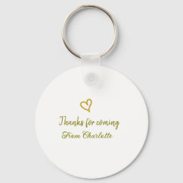 tack för att du kom add namn textmeddelande gyllen nyckelring