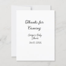 Tack för att du kom baby shower modern enkel typog