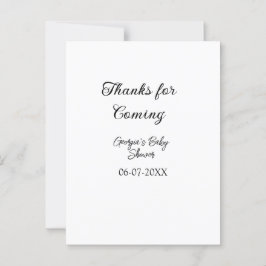 Tack för att du kom baby shower modern enkel typog vykort