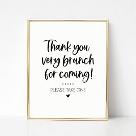 Tack för att du kom Brunch Party Favor- skylt