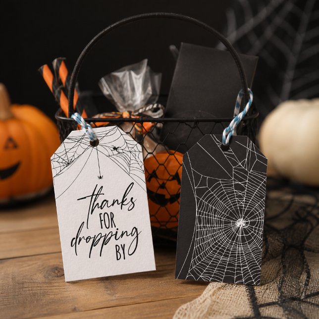 Tack för att du kom förbi Halloween Presentetikett (Thank your guests for creeping by with these stylish “Thanks for Dropping By” Halloween gift tags. )
