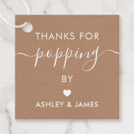 Tack för att du kom förbi-taggar, Bröllop Kraft Gåvor Etiketter