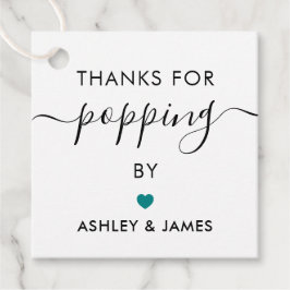 Tack för att du kom förbi Tags, Bröllops Tag, Teal Gåvor Etiketter