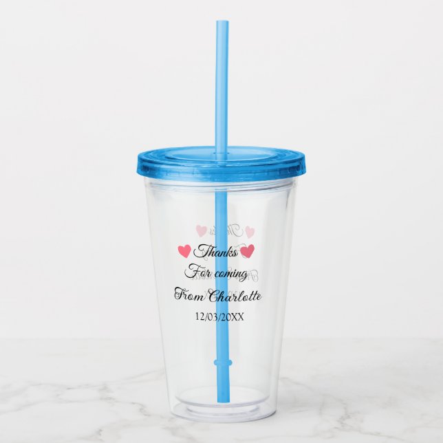 tack för att du kom lägga till namn textmeddelande take away mugg (Framsida)