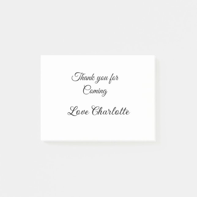 tack för att du kom meddelande med namn post-it block (Framsida)