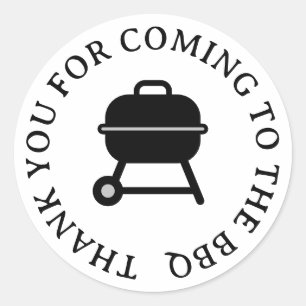 Tack för att du kom till BBQ party anpassningsbar Runt Klistermärke