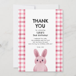 Tack för att du kom till födelsedags rosa kanin tj inbjudningar
