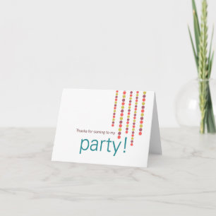Tack för att du kom till party kort