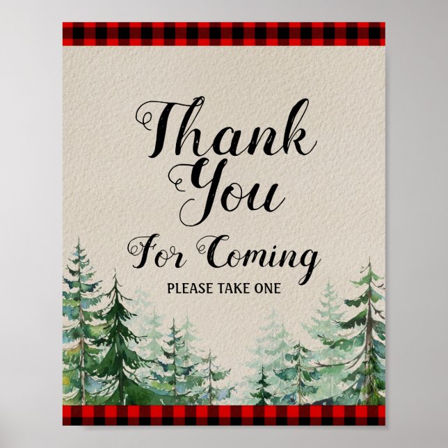 Tack för att du kom till träfällarens baby shower poster (Framsidan)