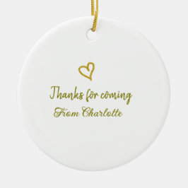 tack för att du kom tillägg namn sms golden hea julgransprydnad keramik
