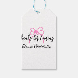 tack för att du kom tillägg namn sms rosa slinga f presentetikett