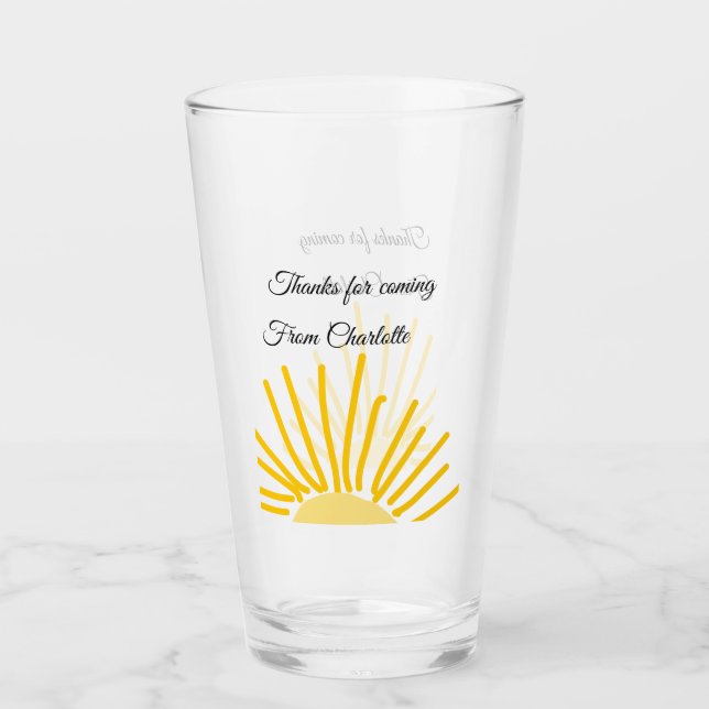 tack för att du kom tillägg namn sms sol glaskopp (Framsida)